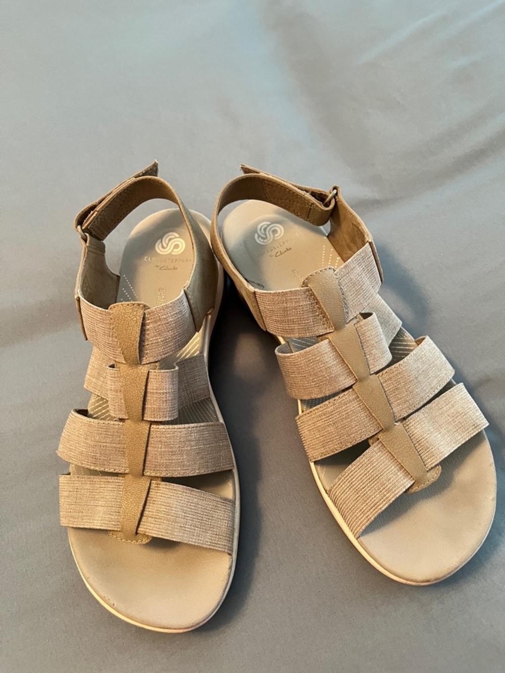 Cloudsteppers by Clarks Neutral Beige Elastic Gladiator Sandals